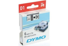 Páska DYMO 43610 6mm/7m čierno-priehľadná