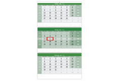 Kalendár nástenný GREEN trojmesačný 2024