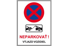 Nálepka Neparkovať - výjazd vozidiel A3