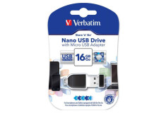 USB kľúč 16GB Verbatim  USB A / USB mikro B s adaptérom 