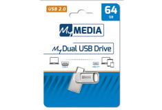 USB 64GB MyDual USB A / USB C, s otočnou krytkou, strieborný